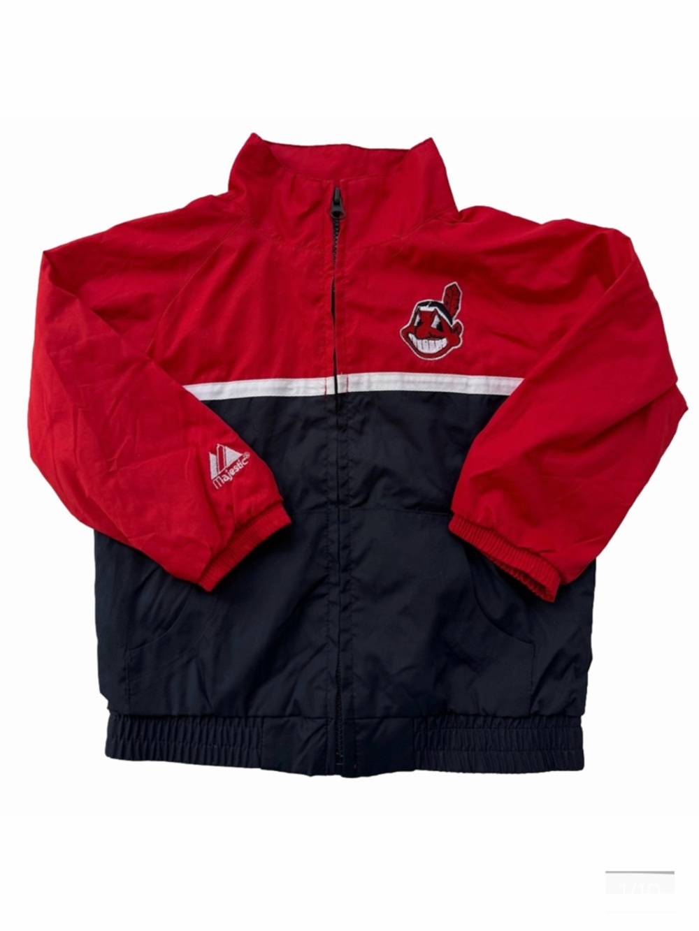 Vintage Kids Cleveland Indians Windbreaker Jacket Chief Wahoo Size 3T NEW NOS
